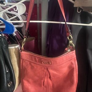 Coach Pink Shoulder Bag with Gold Hardware